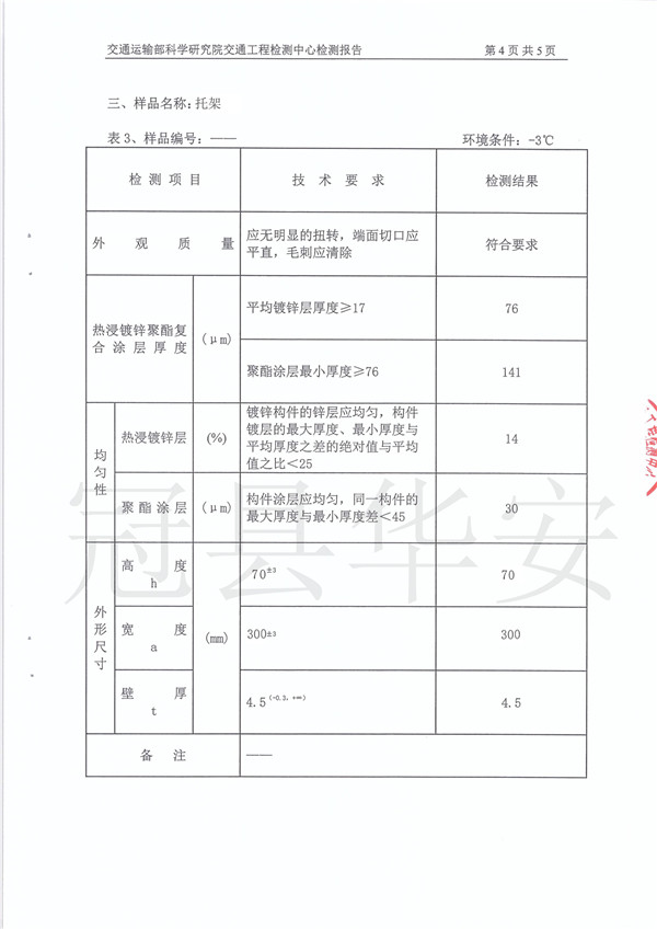 喷塑波形护栏检测报告