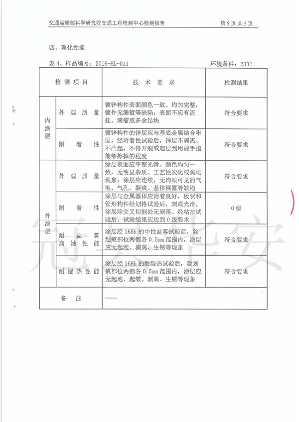 三波喷塑波形护栏板检测报告